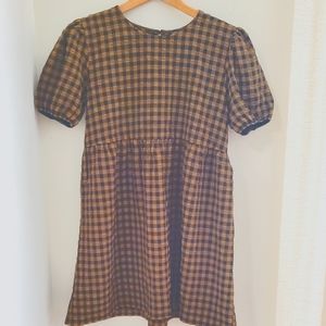 Wild Fable Yellow and Black Plaid Skater Dress XL